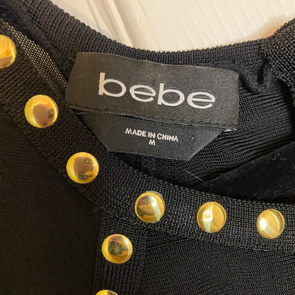 Bebe Studded Black Body-con Dress Size M - Picture 3 of 3